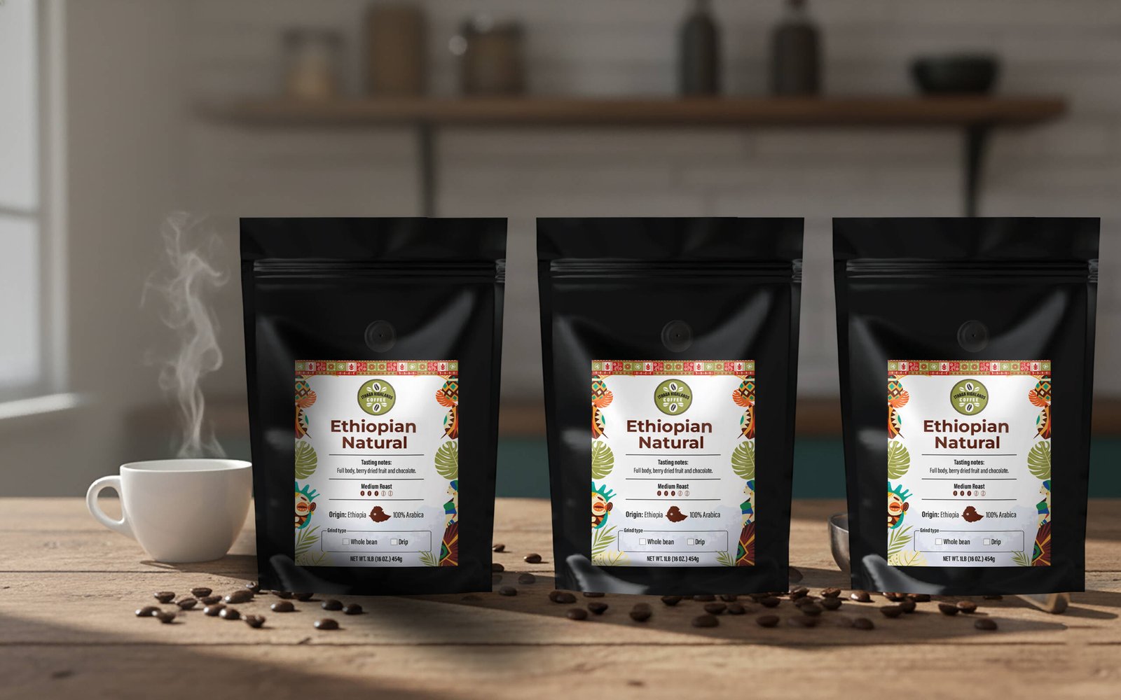 Buy 3 for a 10% Discount - Ethiopian Natural Coffee